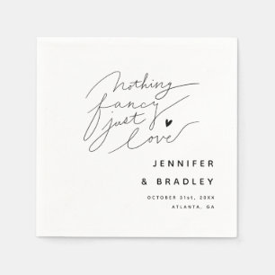 Nothing Fancy Just Love White Dinner Napkins