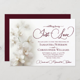 Nothing Fancy Just Love White Orchids Wedding Invitation