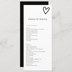 Nothing Fancy Order of Service Wedding Card