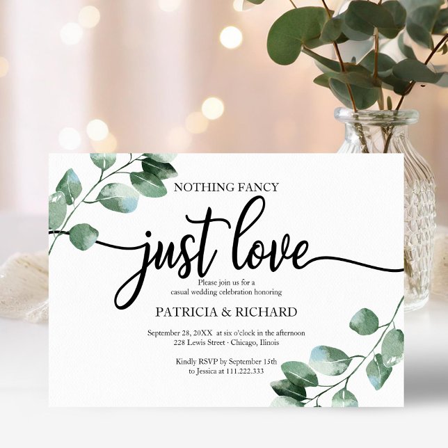 Nothing Fancy Wedding Greenery Budget Invitations (Creator Uploaded)