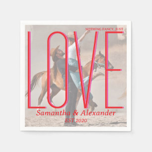 Nothing Fancy Wedding Personalized Couple Photo Napkins
