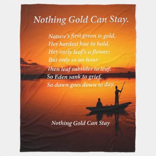 Nothing Gold Can Stay father and son fishing Fleece Blanket