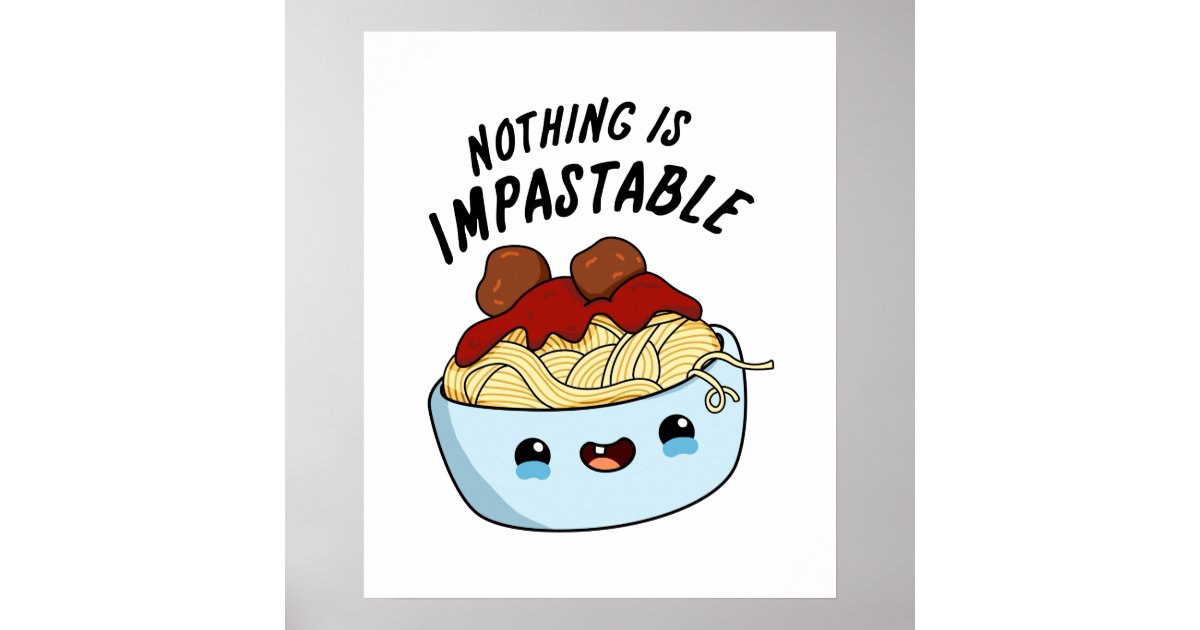 Cute Kawaii Pasta Poster, Zazzle