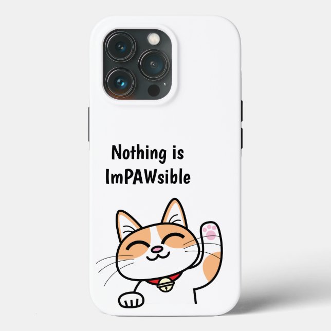 Nothing is ImPAWsible Cute Cat iPhone Case (Back)