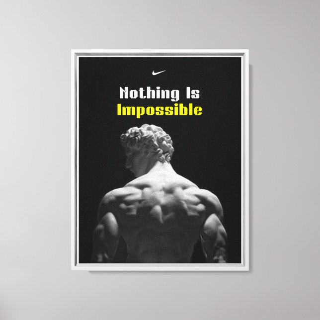"Nothing Is Impossible Motivational Canvas" Canvas Print (Front)
