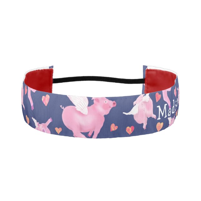 Nothing is Impossible Personalized Flying Pigs Athletic Headband (Front)