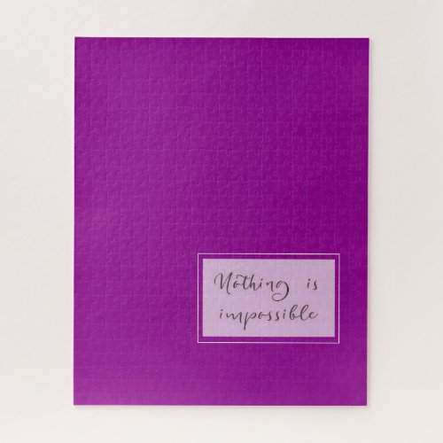 Nothing Is Impossible Purple 002 Jigsaw Puzzle