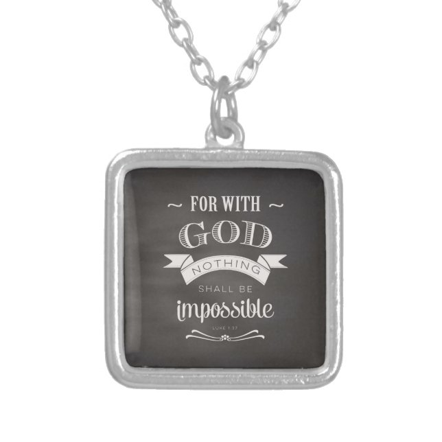 Nothing Is Impossible Silver Plated Necklace (Front)