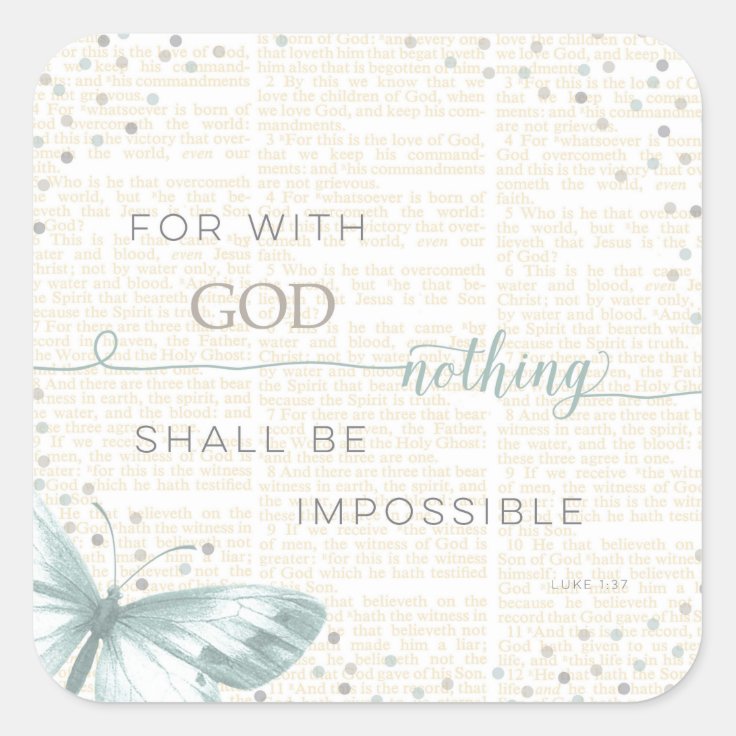 Nothing Is Impossible Square Sticker | Zazzle