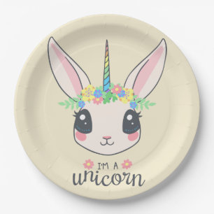 nothing is impossible - unicorn rabbit paper plates