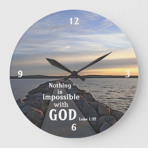 Nothing Is Impossible With God Large Clock