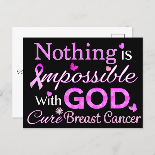 Nothing is Impossible With GOD Postcard