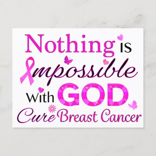 Nothing is Impossible With GOD Postcard