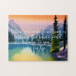 Nothing Is Lacking Zen Quote Peaceful Lake Scene Jigsaw Puzzle