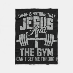 Nothing Jesus And The Gym Fitness Christian Workou Fleece Blanket