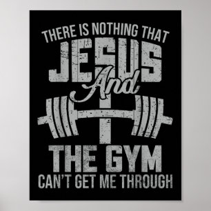 Nothing Jesus And The Gym Fitness Christian Workou Poster