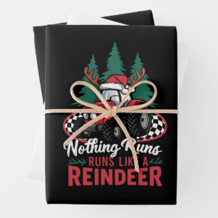 Nothing Runs Like A Reindeer Christmas Tractor Wrapping Paper Sheets