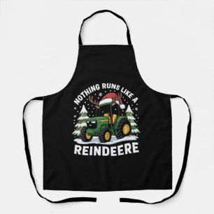 Nothing Runs Like A Reindeere Christmas Tractor Apron