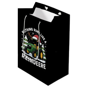 Nothing Runs Like A Reindeere Christmas Tractor Medium Gift Bag