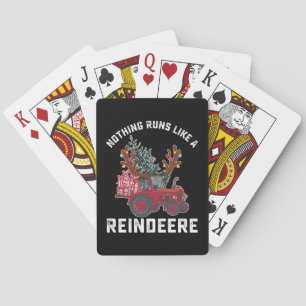 Nothing Runs Like A Reindeere Tractor Reindeer Poker Cards