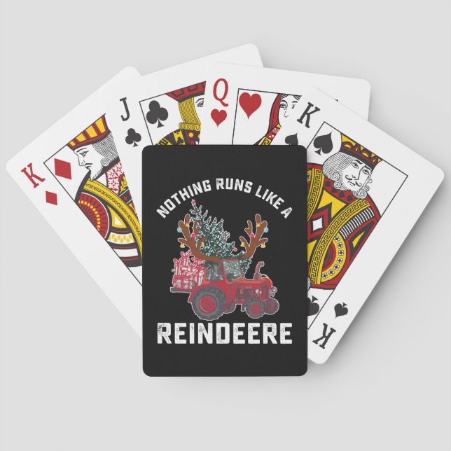 Nothing Runs Like A Reindeere Tractor Reindeer Poker Cards (Back)