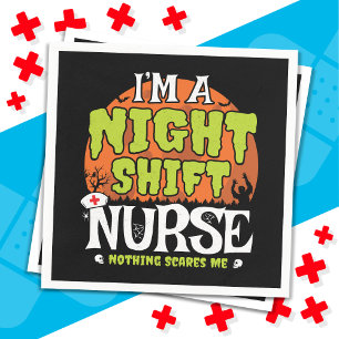 Nothing Scares Funny Halloween Night Shift Nurse Napkins