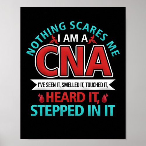 Nothing Scares Me CNA Nurse Job Lover Gift CNA Poster