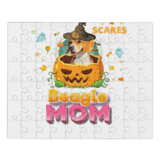 Nothing Scares Me Im A Beagle Dog Mom Witch Hat Jigsaw Puzzle