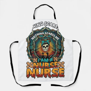 Nothing Scares Me Nurse Halloween Skull Syringe St Apron