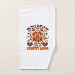 Nothing Scares Me Turkey Mom Halloween Nurse Ghost Hand Towel