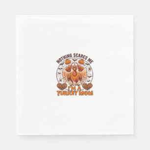 Nothing Scares Me Turkey Mom Halloween Nurse Ghost Napkins
