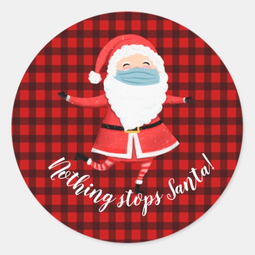 nothing stops santa gift wrap sticker