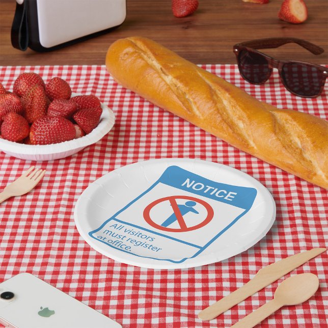 Notice All Visitors Paper Plates (Creator Uploaded)