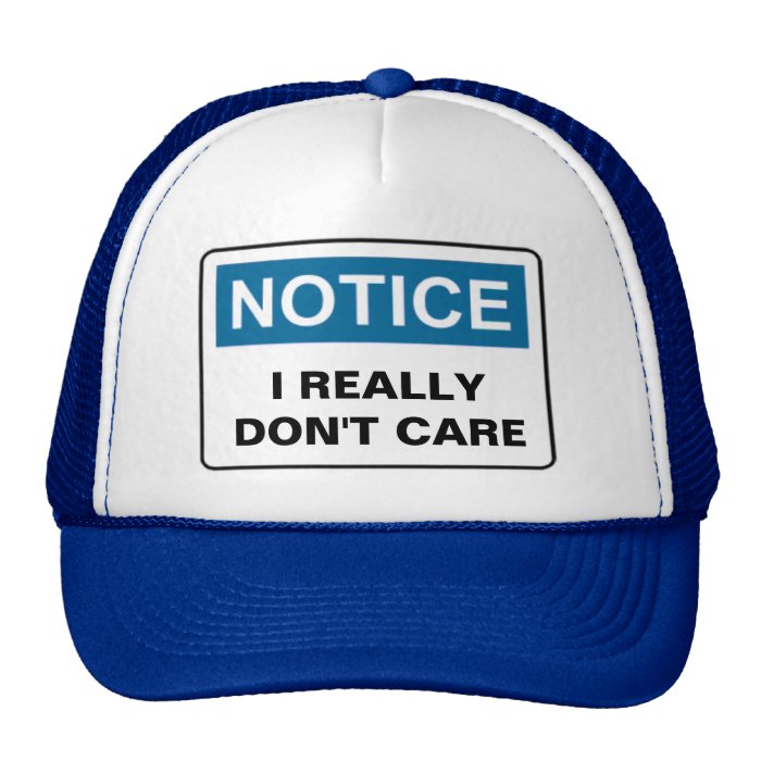 NOTICE I REALLY DON'T CARE HAT