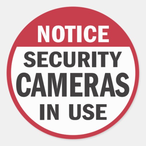 Notice Security Cameras in Use sticker