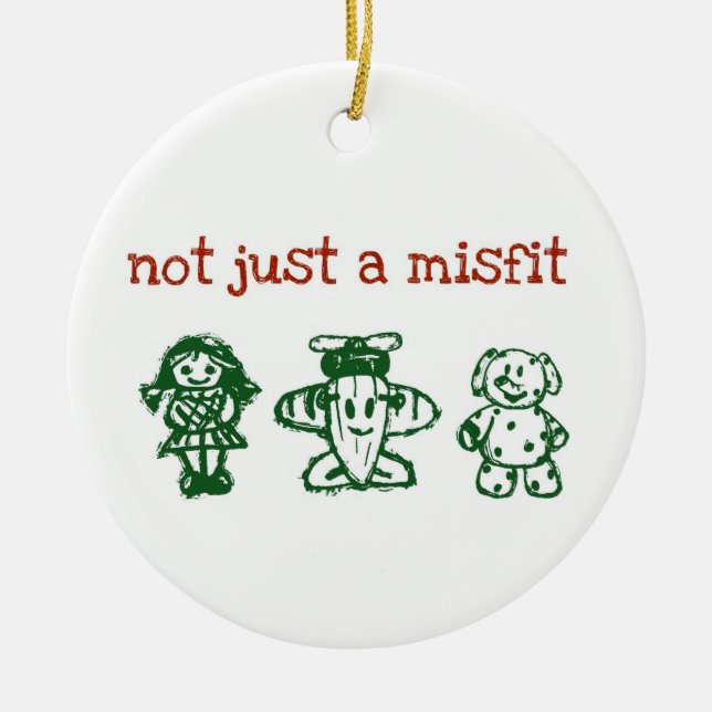 notjustxmas ceramic ornament (Front)