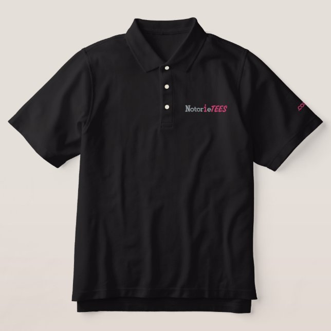 Notorietees.com embroidered shirt (Design Front)
