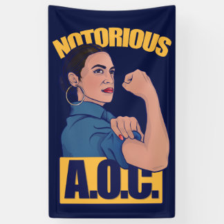Notorious AOC alexandria ocasio cortez retro rosie Banner