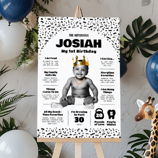 Notorious One 1st Birthday Milestone Poster