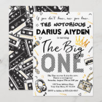 Notorious One Birthday Invitation, 90s Hip Hop Inv