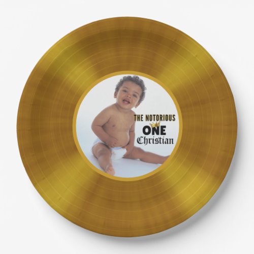 Notorious ONE Hip Hop Birthday Gold Record Photo Paper Plates