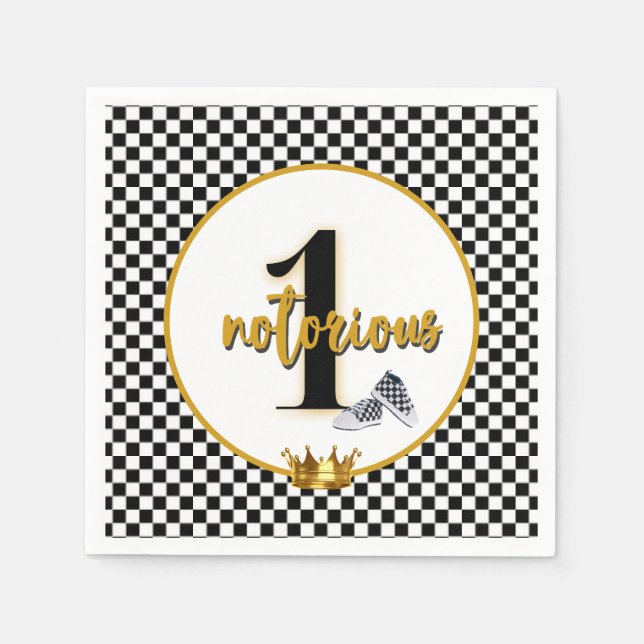 Notorious ONE Retro 90's Hip Hop 1st Birthday  Napkins (Front)