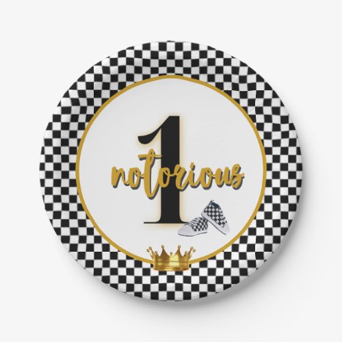 Notorious One Retro 90s Hip Hop 1st Birthday  Paper Plates
