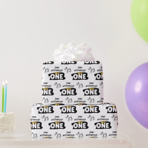 Notorious One Retro Hip Hop 1st Birthday Wrapping Paper