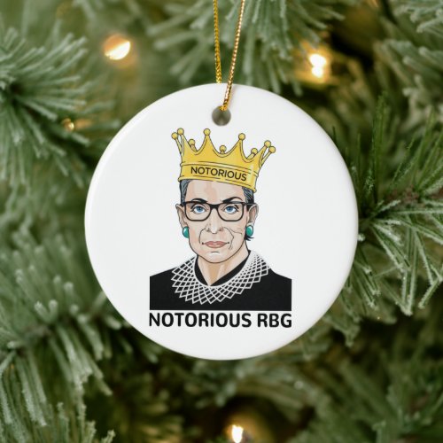 Notorious RBG BLACK _ Ruth Bader Ginsburg Ceramic Ornament