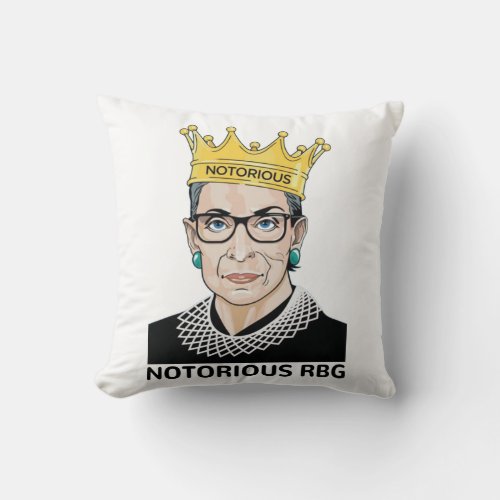 Notorious RBG BLACK _ Ruth Bader Ginsburg Throw Pillow