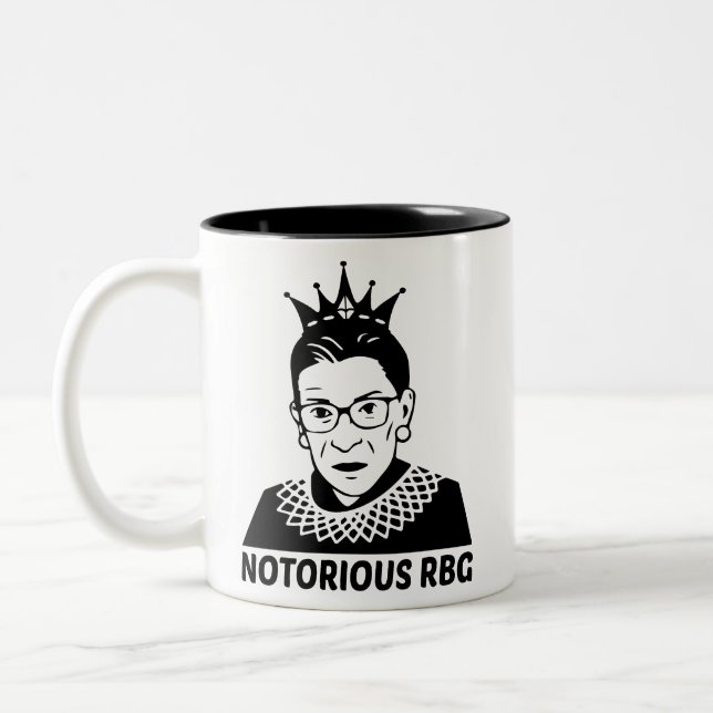 Notorious RBG BLACK - Ruth Bader Ginsburg Two-Tone Coffee Mug (Left)