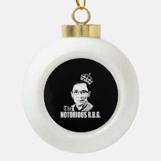 Notorious RBG Ceramic Ball Christmas Ornament