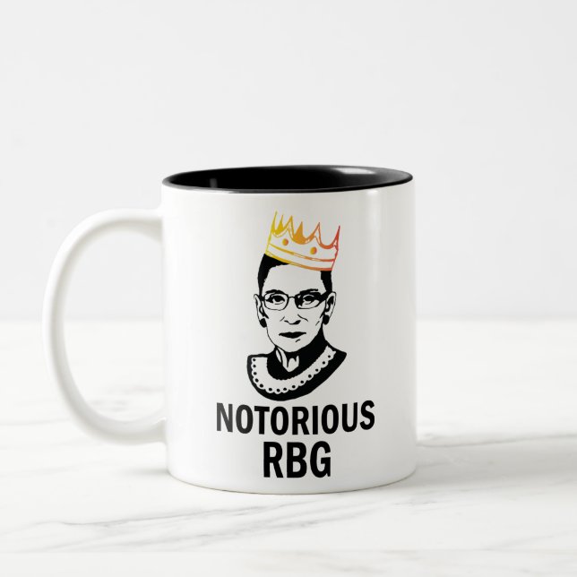 Notorious RBG (GOLD) - Ruth Bader Ginsburg Two-Tone Coffee Mug (Left)