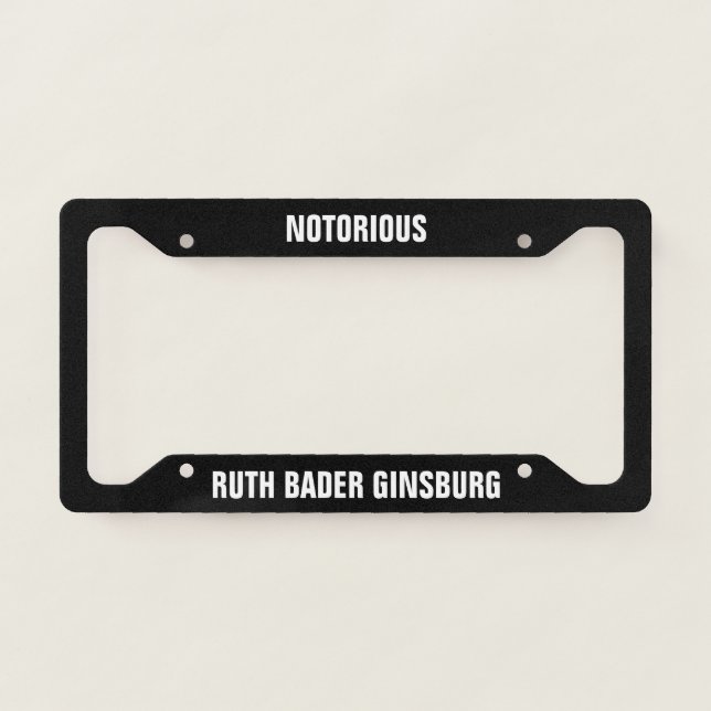 Notorious rbg license plate frame (Front)